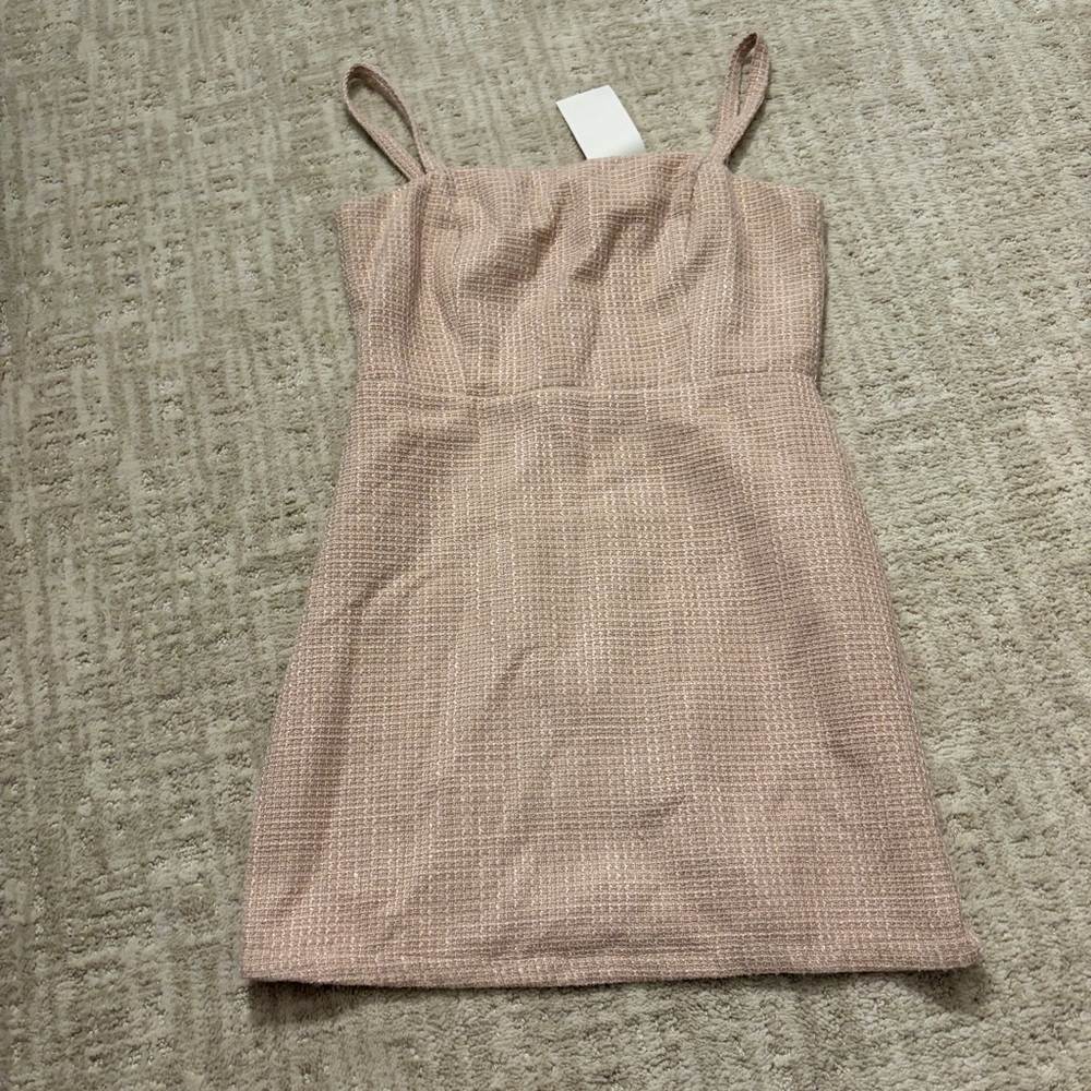 re:named Blush Textured Tweed Mini Dress BNWT